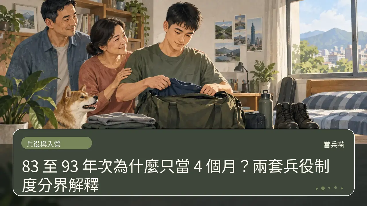 83 至 93 年次為什麼只當 4 個月？兩套兵役制度分界解釋主題插畫