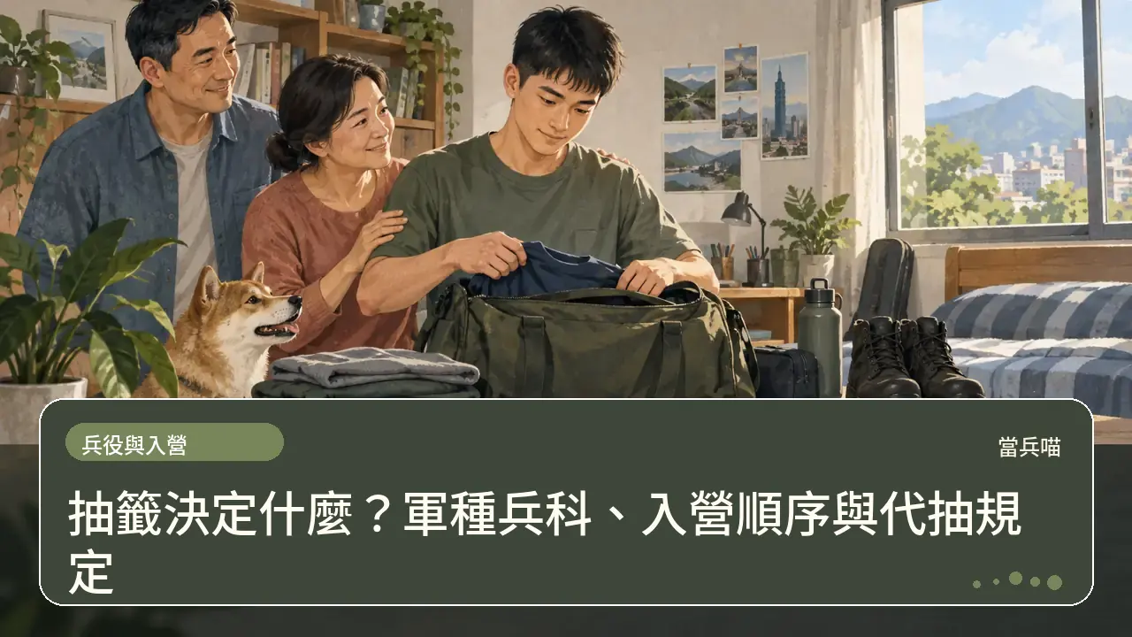 抽籤決定什麼？軍種兵科、入營順序與代抽規定主題插畫
