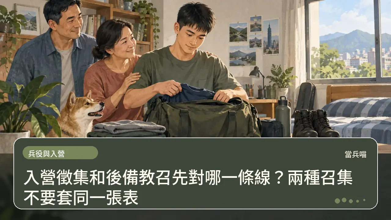 入營徵集和後備教召先對哪一條線？兩種召集不要套同一張表主題插畫