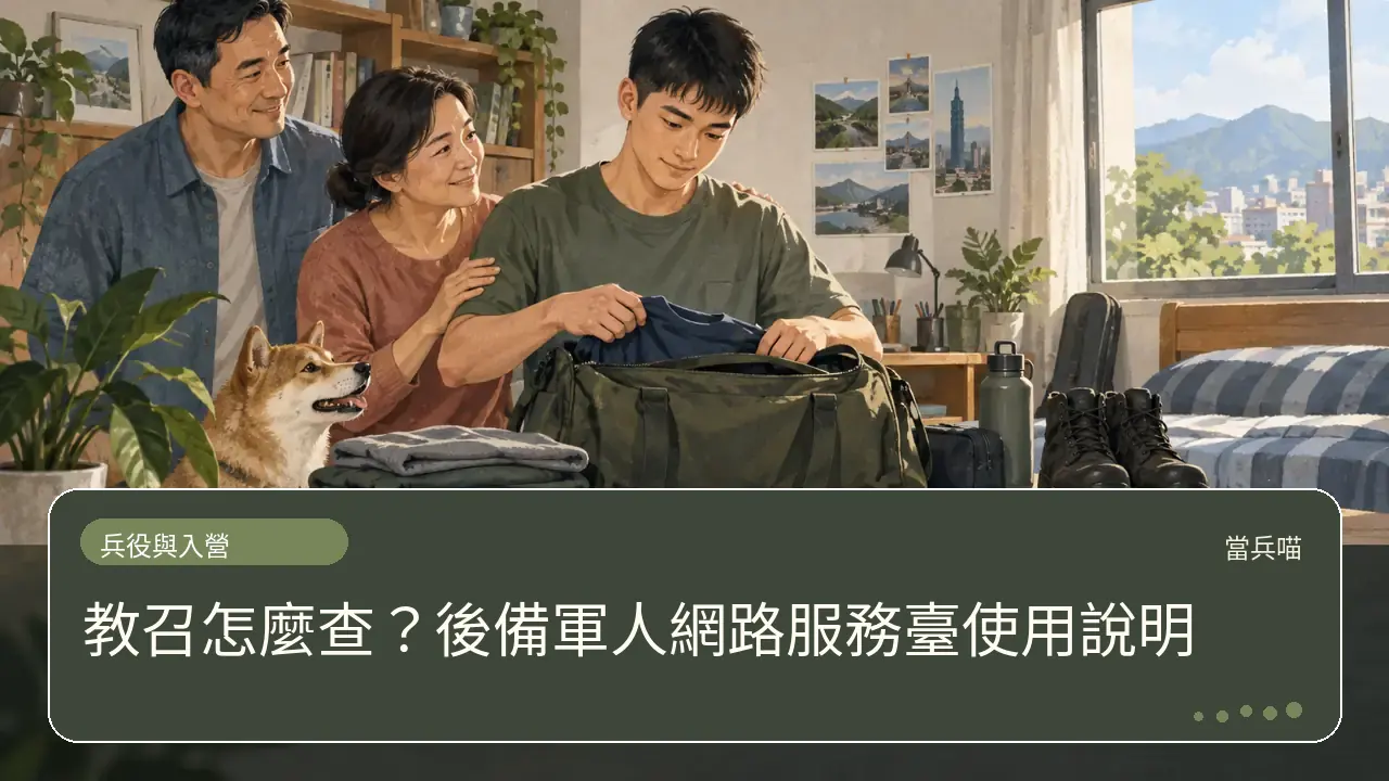 教召怎麼查?後備軍人網路服務臺使用說明主題插畫