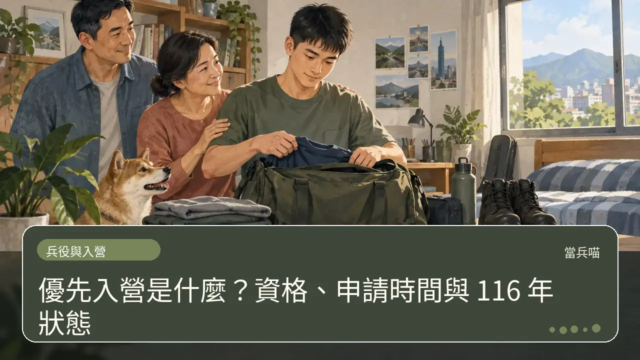 優先入營是什麼?資格、申請時間與 116 年狀態主題插畫